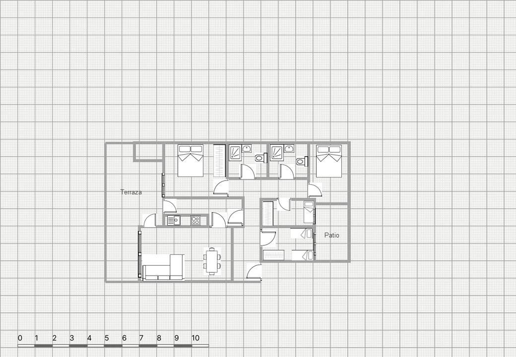 Pis amb gran terrassa orientat al sud.